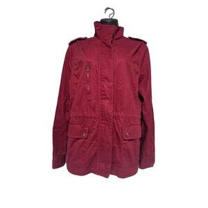 2Sable Women’s Maroon Jacket – Full Zipper & Snap Button – Size XL